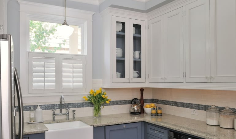 Polywood shutters in a Jacksonville kitchen.